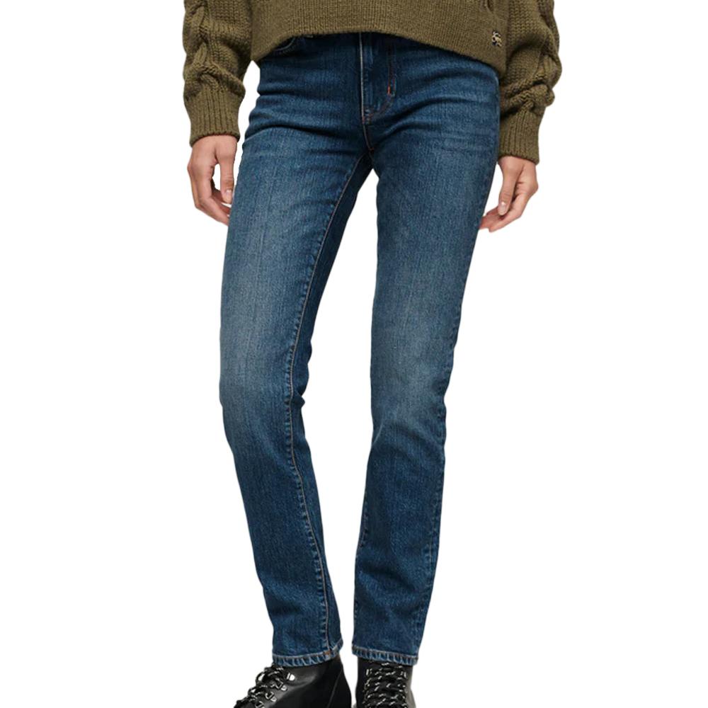 Jean Slim Bleu Femme Superdry Vintage Rise Sum pas cher