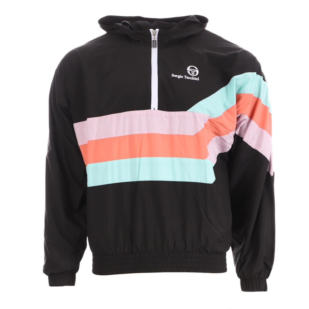 Veste 1/4 zip Noire/Rose Homme Sergio Tacchini 90'S pas cher