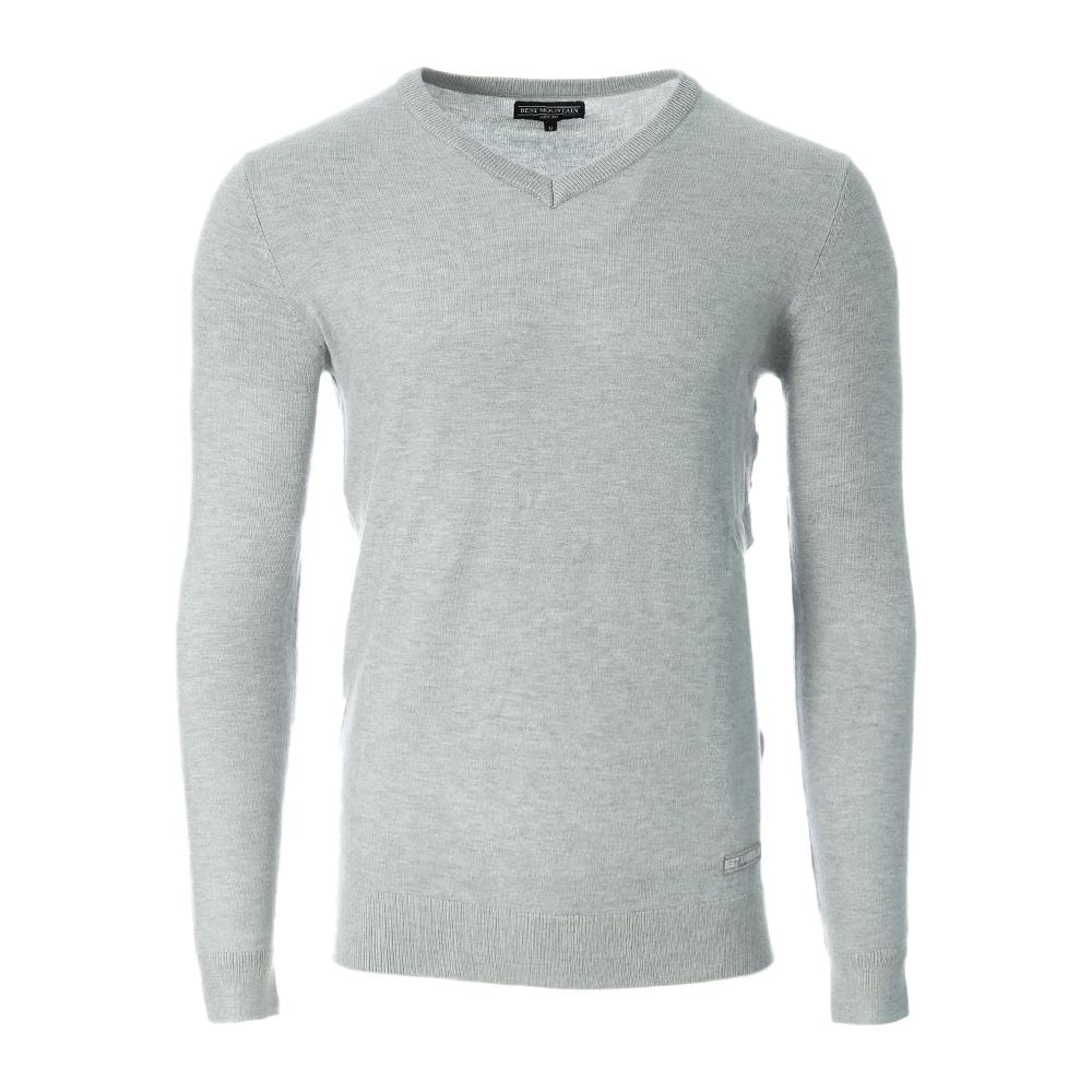 Pull Gris Clair Homme Best Mountain 01-ATM pas cher
