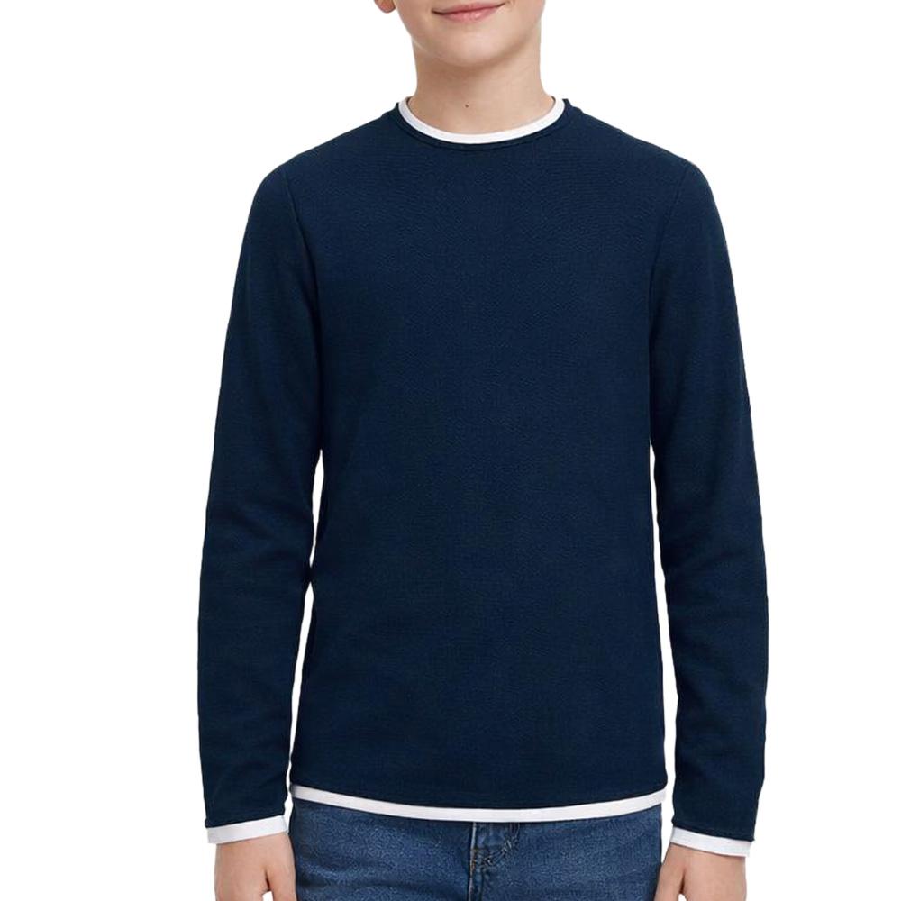 Jersey Jack & Jones Twinn Knit Neck Azul Marino Niño barato