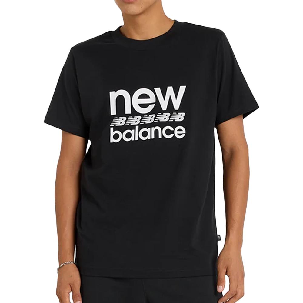T-Shirt Noir/Blanc Homme New Balance Sport Essentials pas cher