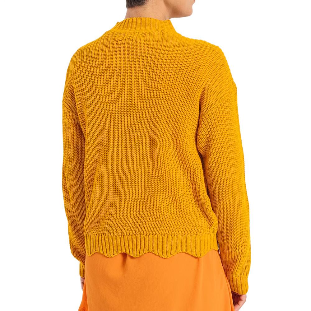 Pull Moutarde Femme JDY Scallop Edge vue 2