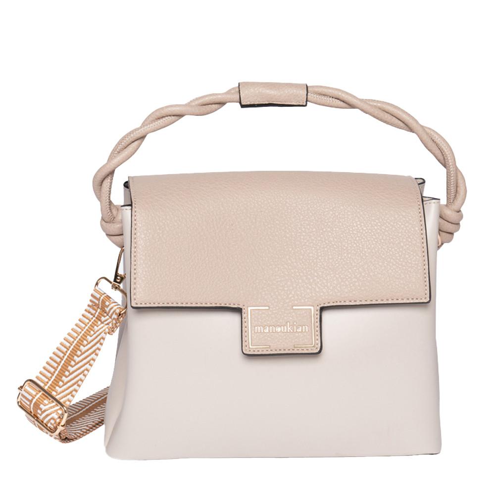 Sac Bandoulière Beige Femme Manoukian Mona pas cher