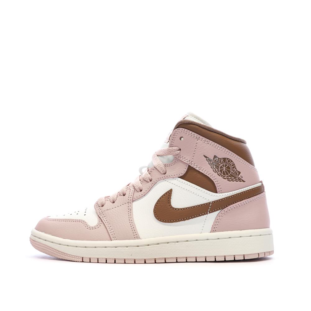 Air Jordan 1 Mid Rose Femme Nike pas cher