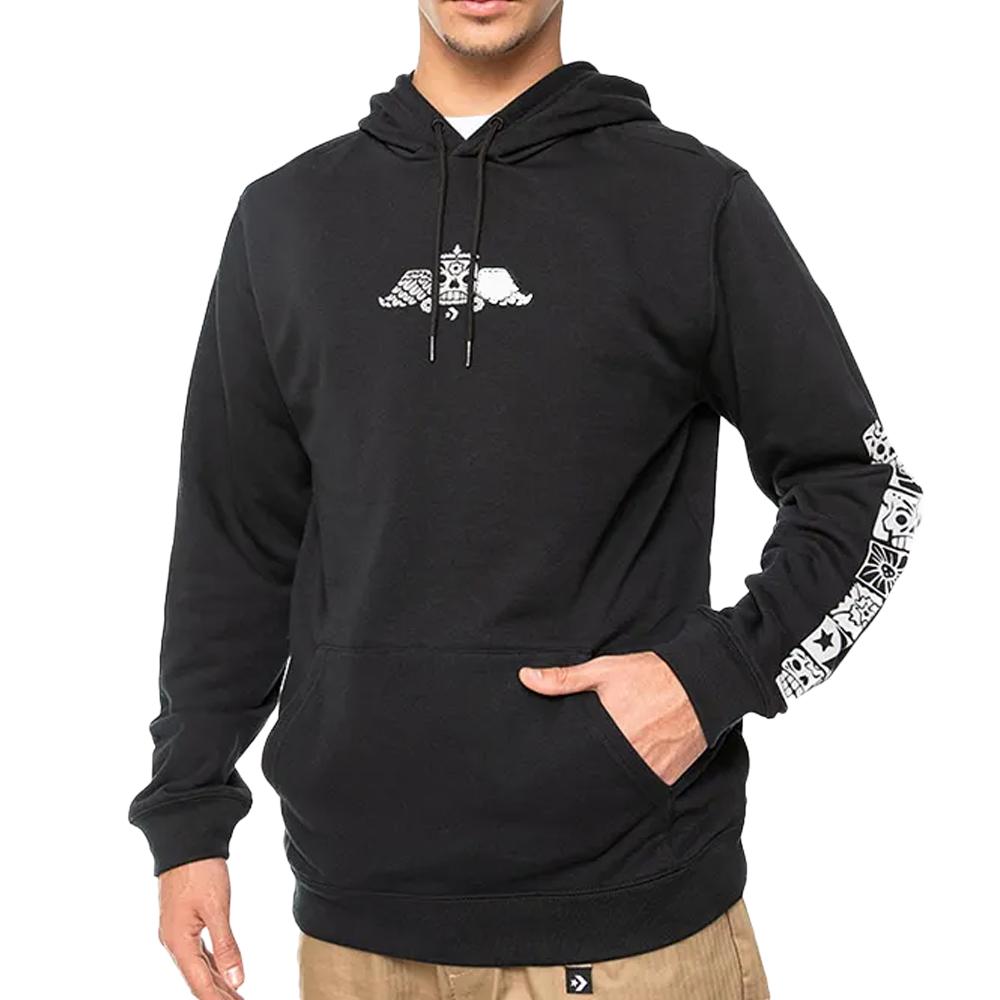 Sweat à Capuche Noir Homme Converse Dotd Graphic pas cher