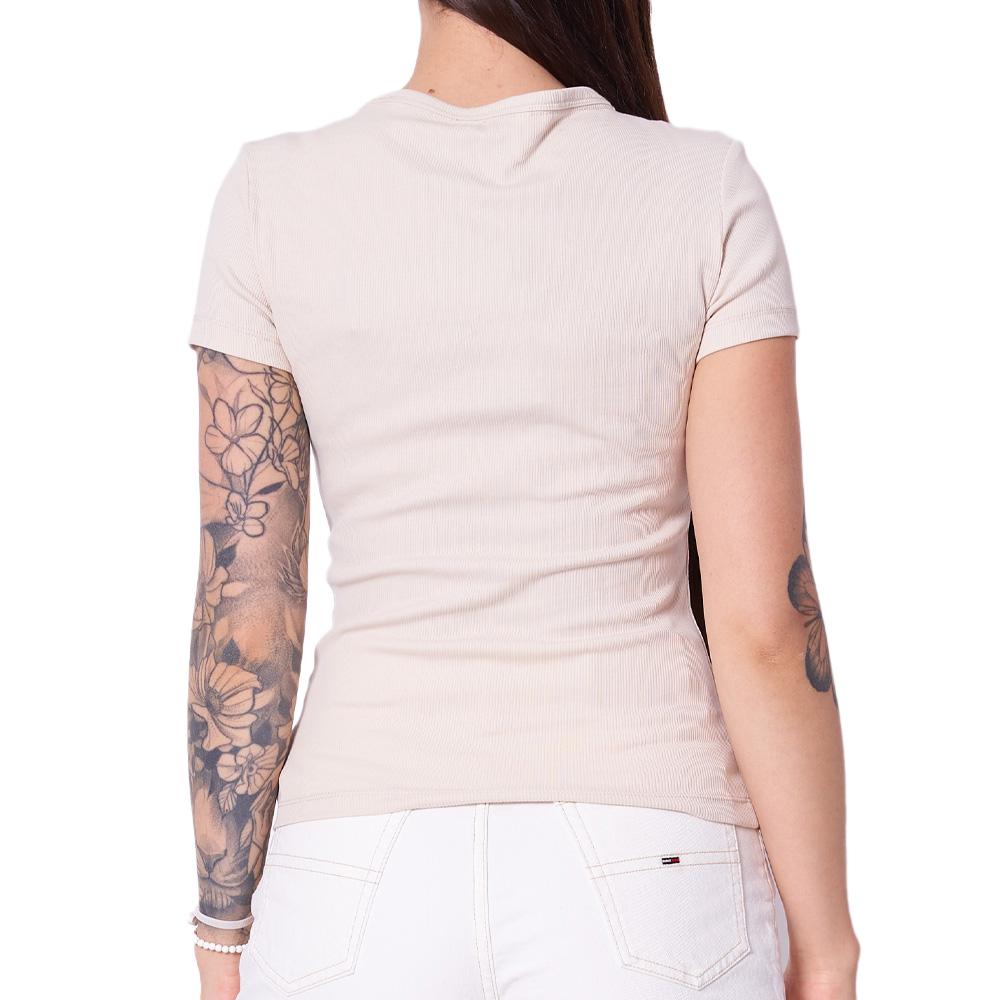 T-Shirt Beige Femme Tommy Hilfiger Essentials vue 2