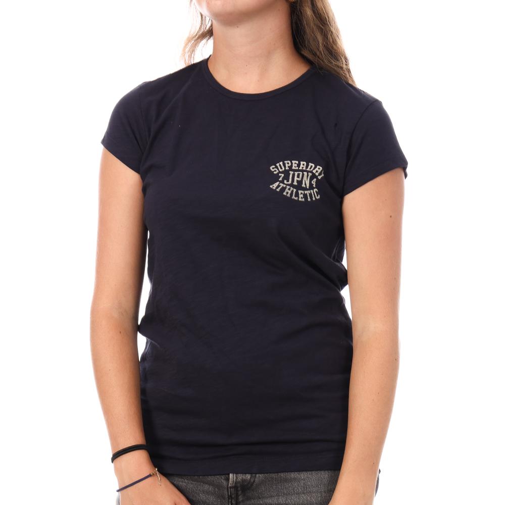 T-Shirt Marine Femme Superdry Athletic pas cher