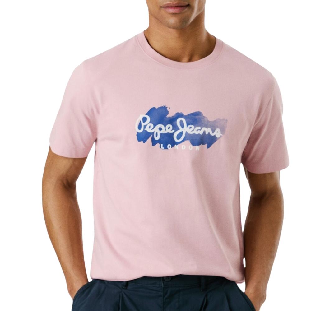 T-shirt Rose Homme Pepe jeans Milton pas cher
