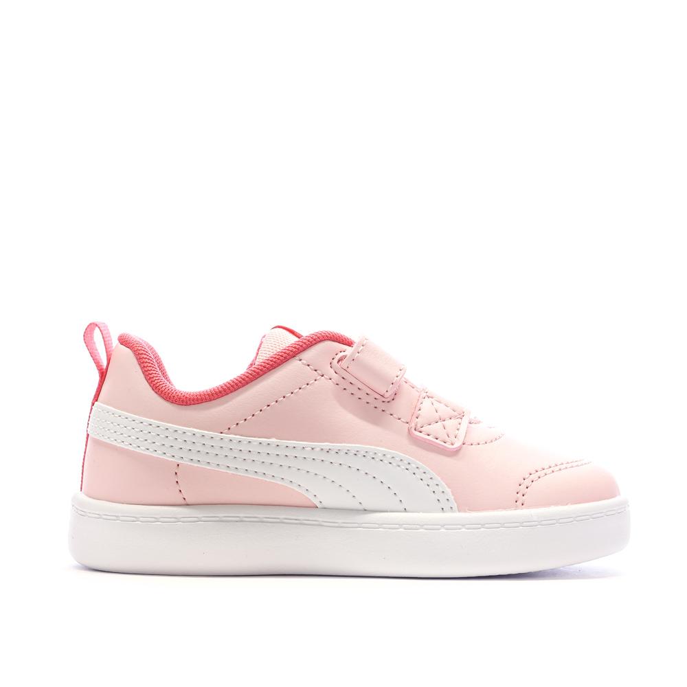 Baskets Roses/Blanches Fille Puma Courtflex V2 vue 2
