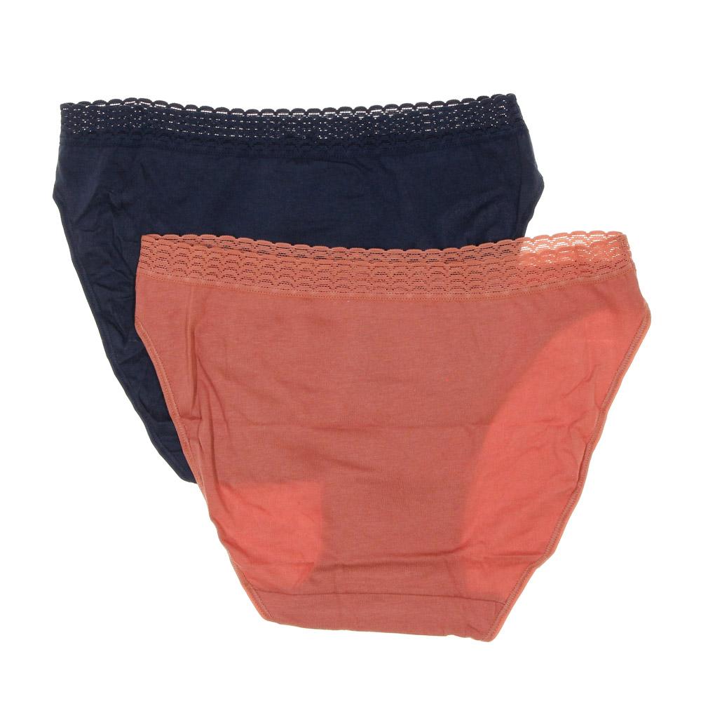 x2 Slips Marine/Orange Femme Dim Hipsters vue 2