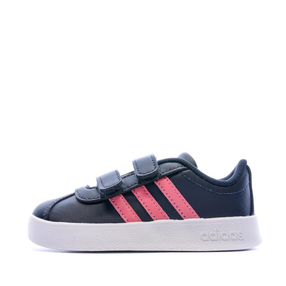 Baskets Bleu Bébé Adidas VL COURT 2.0 pas cher