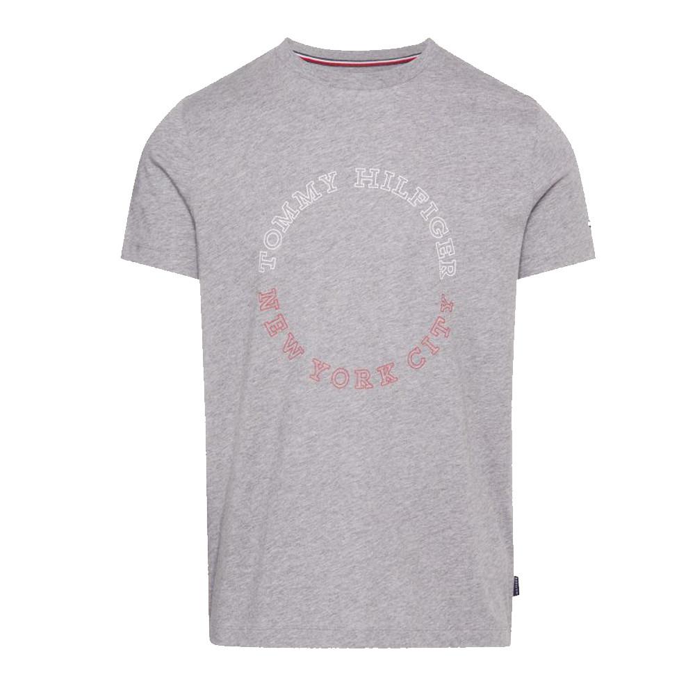 T-shirt Gris Homme Tommy Hilfiger Monotype Roundle pas cher