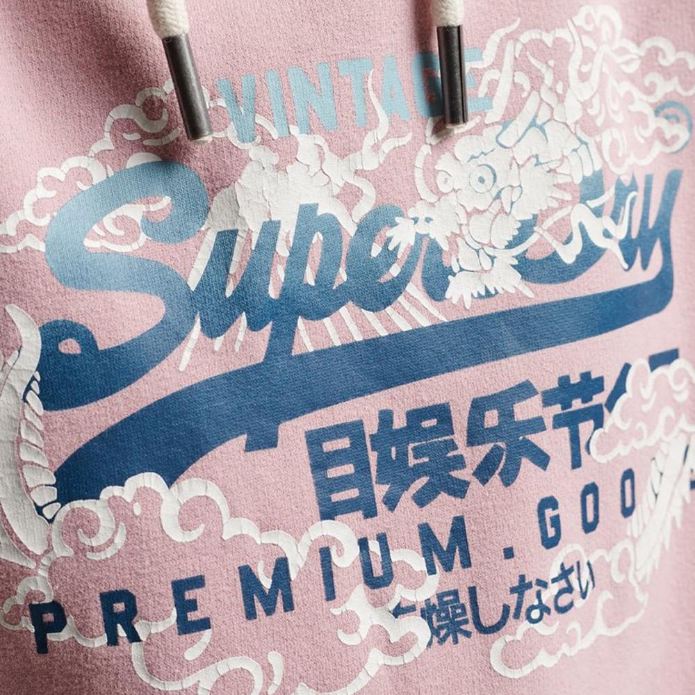Sweat à capuche Rose Femme Superdry Narrative vue 3