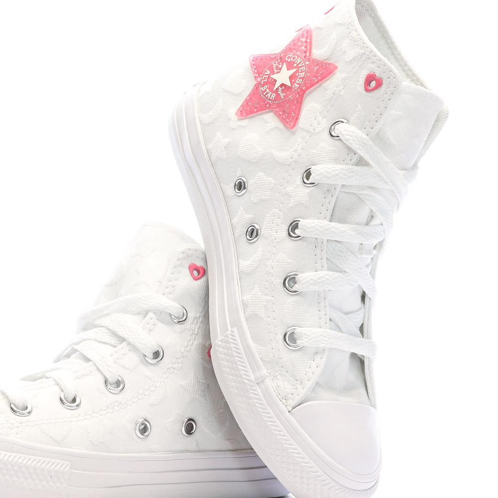 Baskets Blanches Fille Converse Chuck Taylor All Star Sparkle vue 7