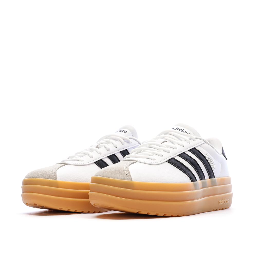 Baskets Blanc/Noir Femme Adidas Court Bold vue 6