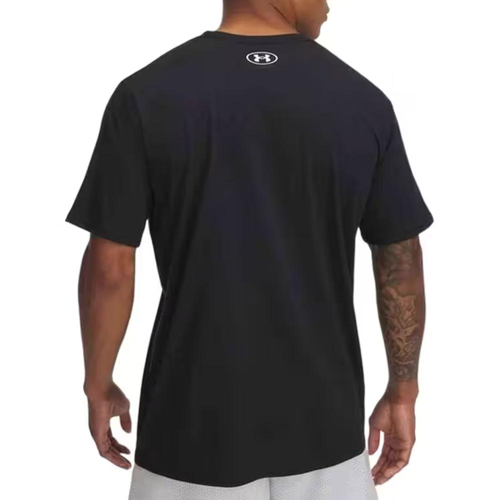 Camiseta negra para hombre Under Armour Camo Chest Stripe ver 2