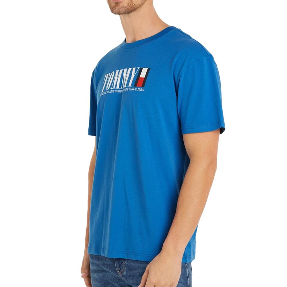 T-shirt Bleu Homme Tommy Hilfiger Dna pas cher