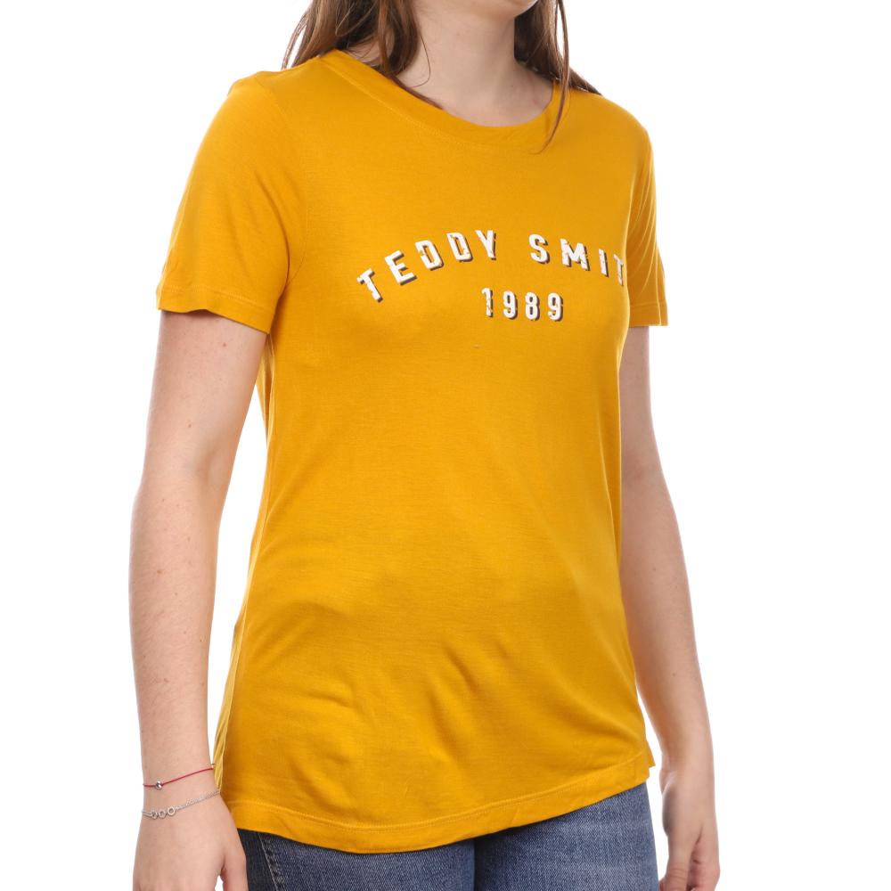 T-shirt Jaune Femme Teddy Smith Tercia pas cher
