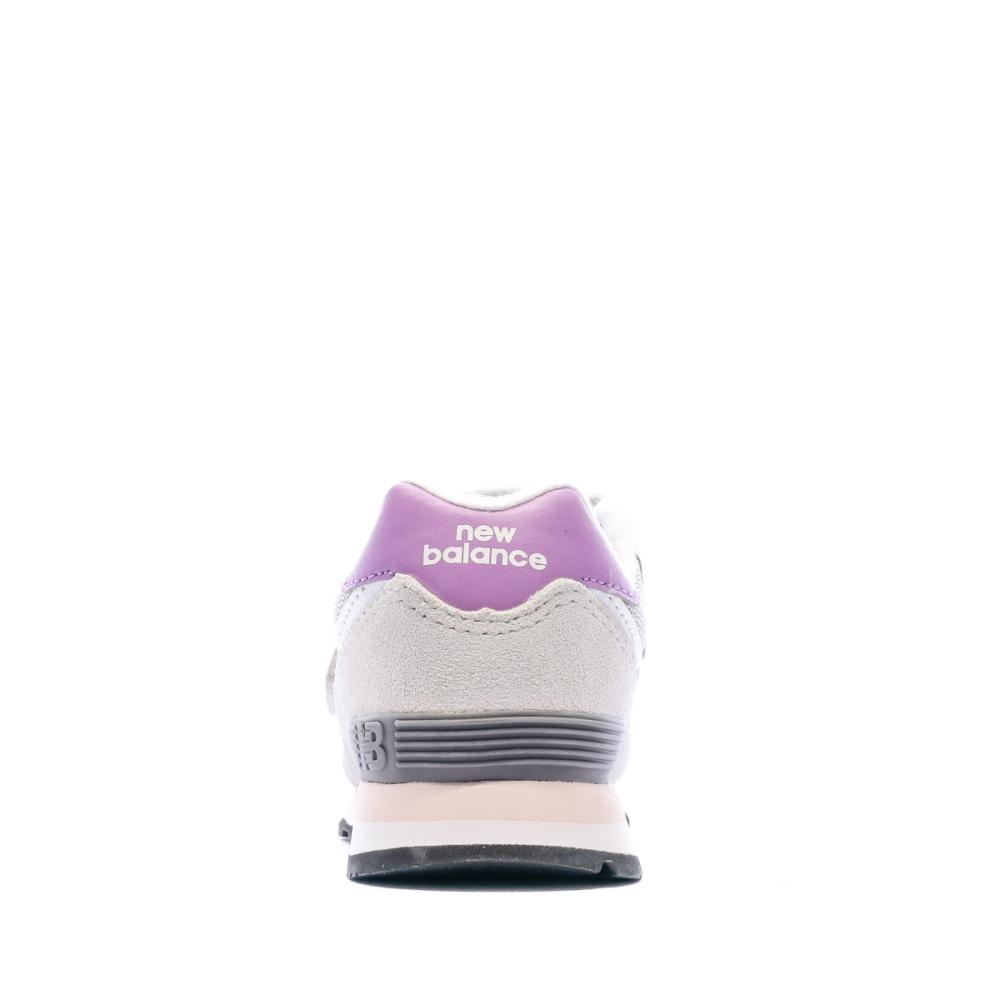 Baskets Grise/Rose/Violette Fille New Balance PV574 vue 3