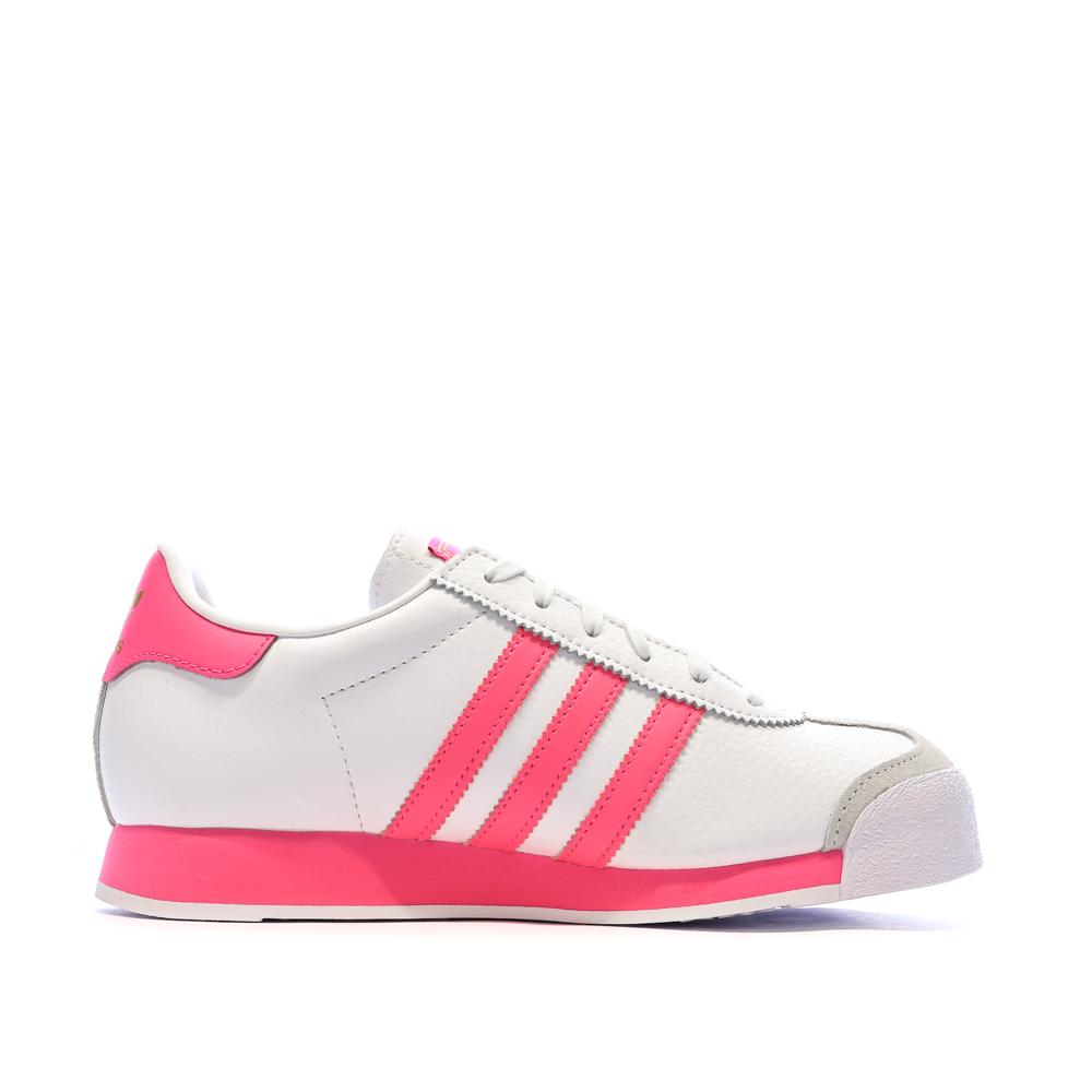 Baskets Rose/Blanc Femme Adidas Samoa vue 2