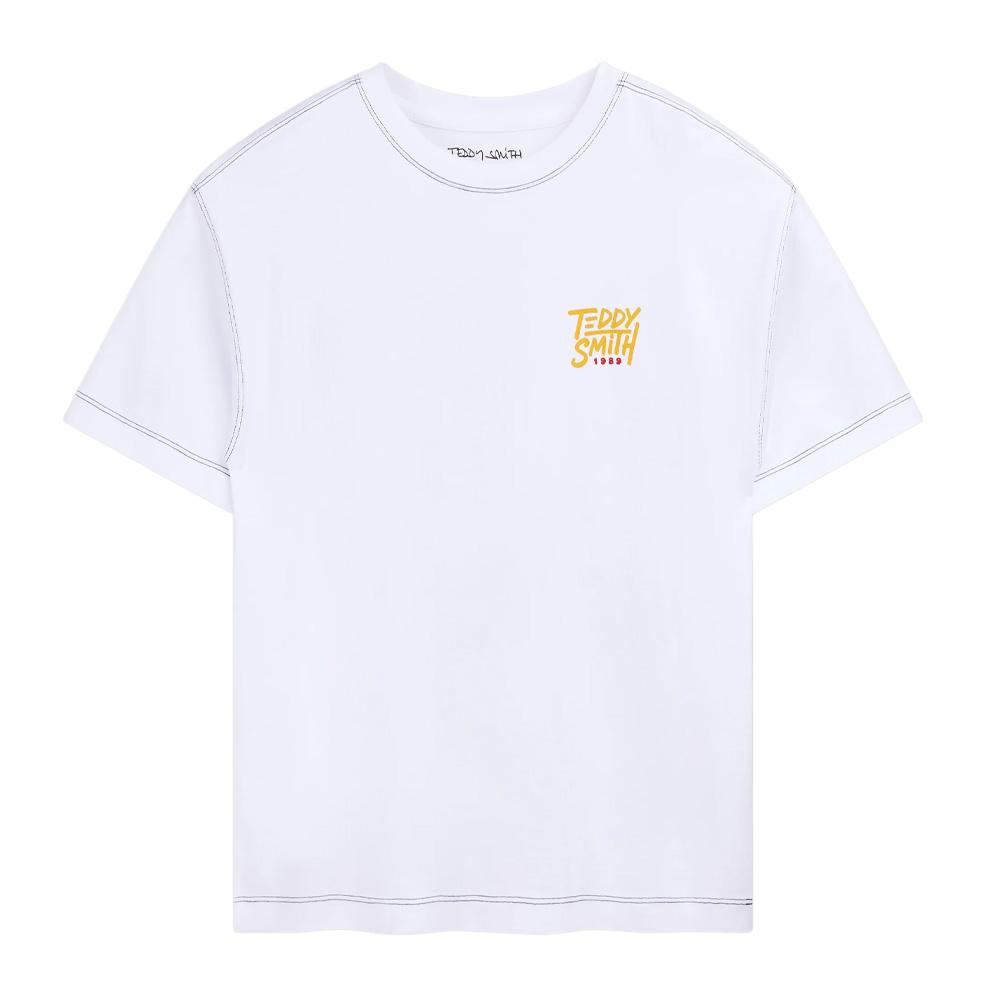 T-Shirt Blanc Garçon Teddy Smith Sam pas cher