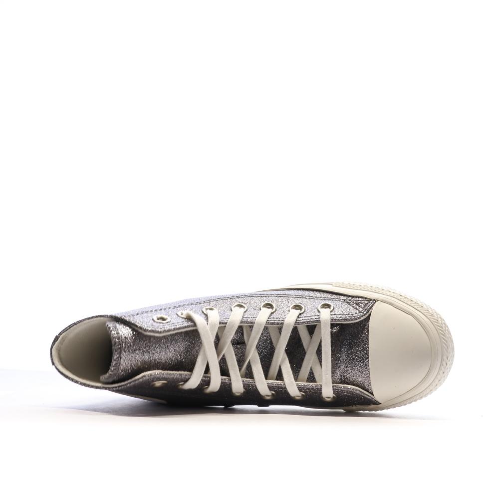 Baskets Grises à paillettes Femme Converse Chuck Taylor All Star vue 4