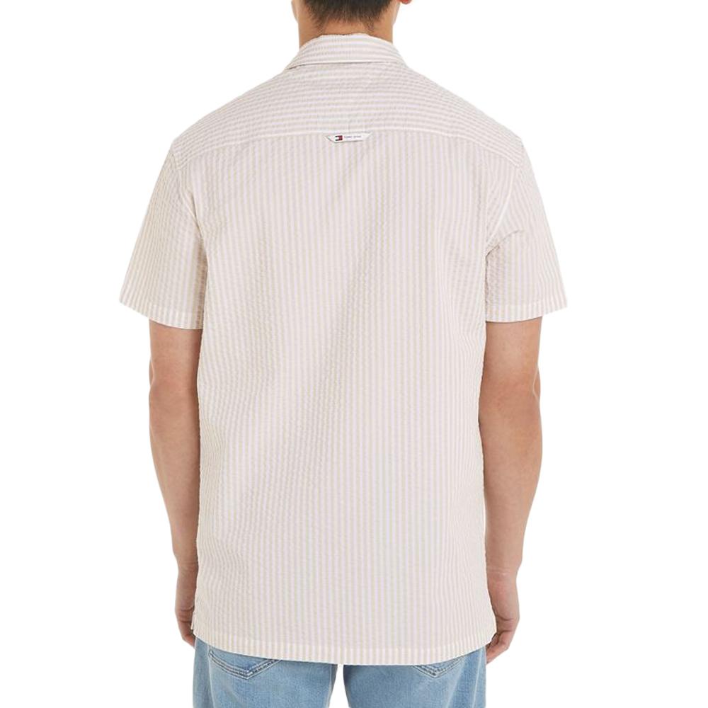 Chemisette Manches Courtes Blanc/Beige Homme Tommy Hilfiger Reg Stripe Seers vue 2