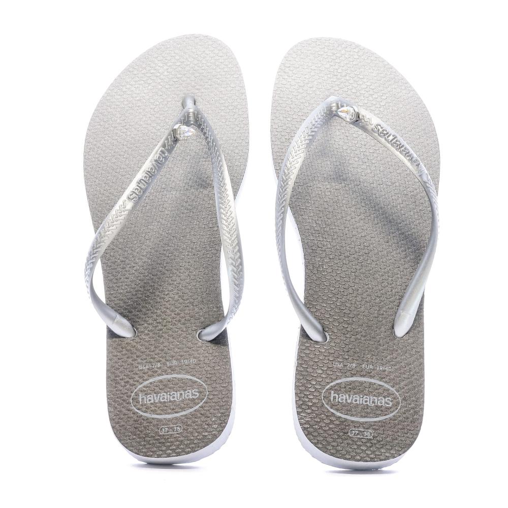 Tongs Grise Femme Strass Havaianas Slim Prism Swarovski
