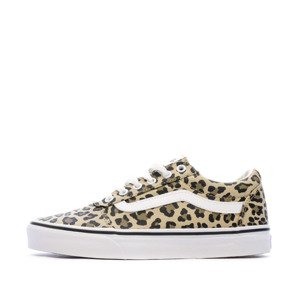 Baskets Beige Femme Vans Ward Leopard Antique pas cher