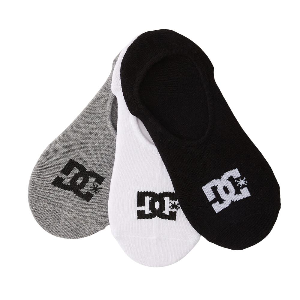 3 pairs of white/grey/black men’s DC Shoes Liner socks affordable