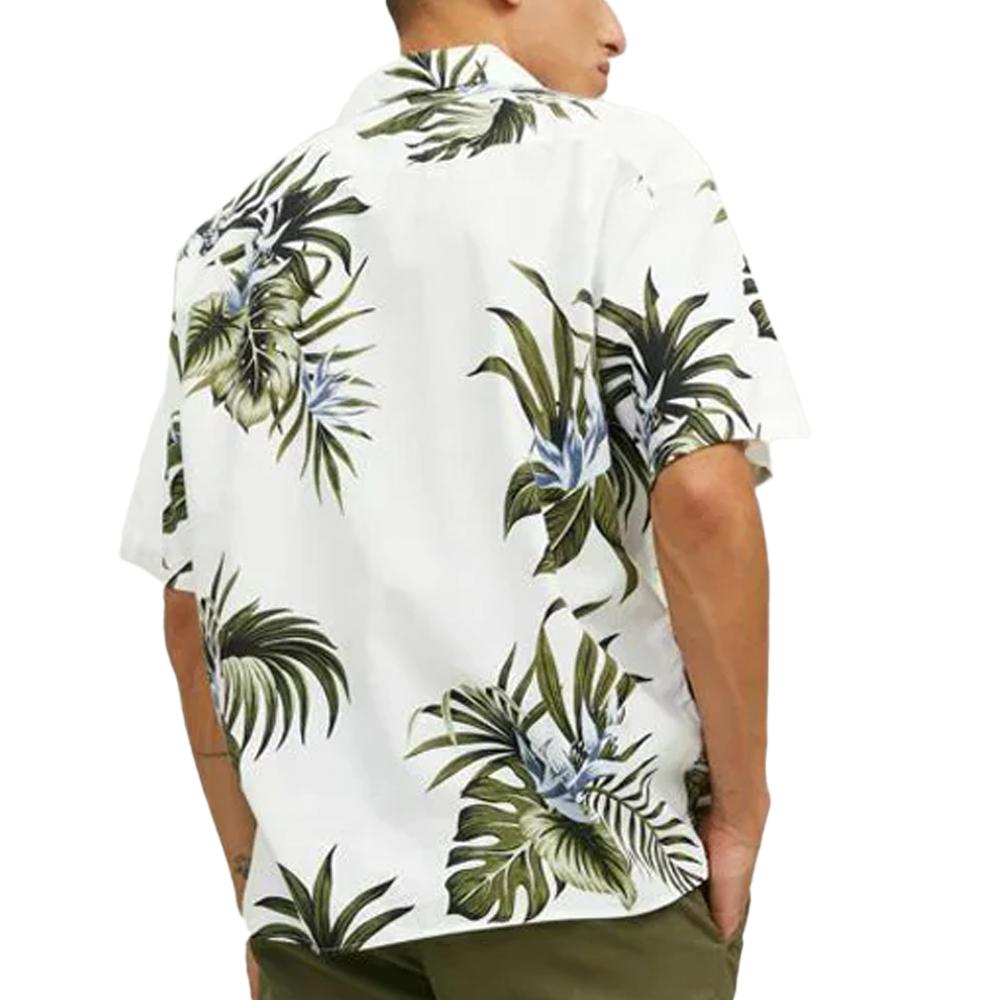 Chemise Blanche/Verte  Garçon Jack & Jones Tropic vue 2