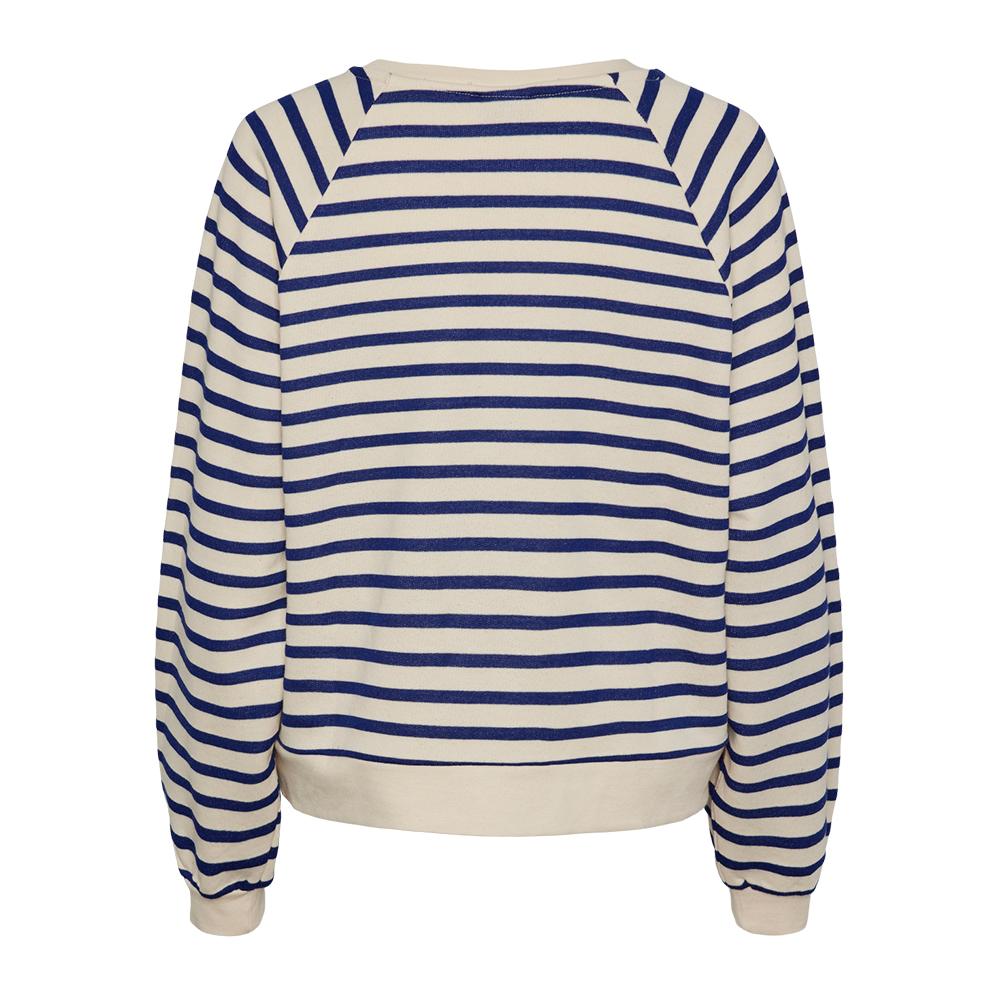 Sweat Marinière Bleu/Ecru Femme Pieces Greta vue 2