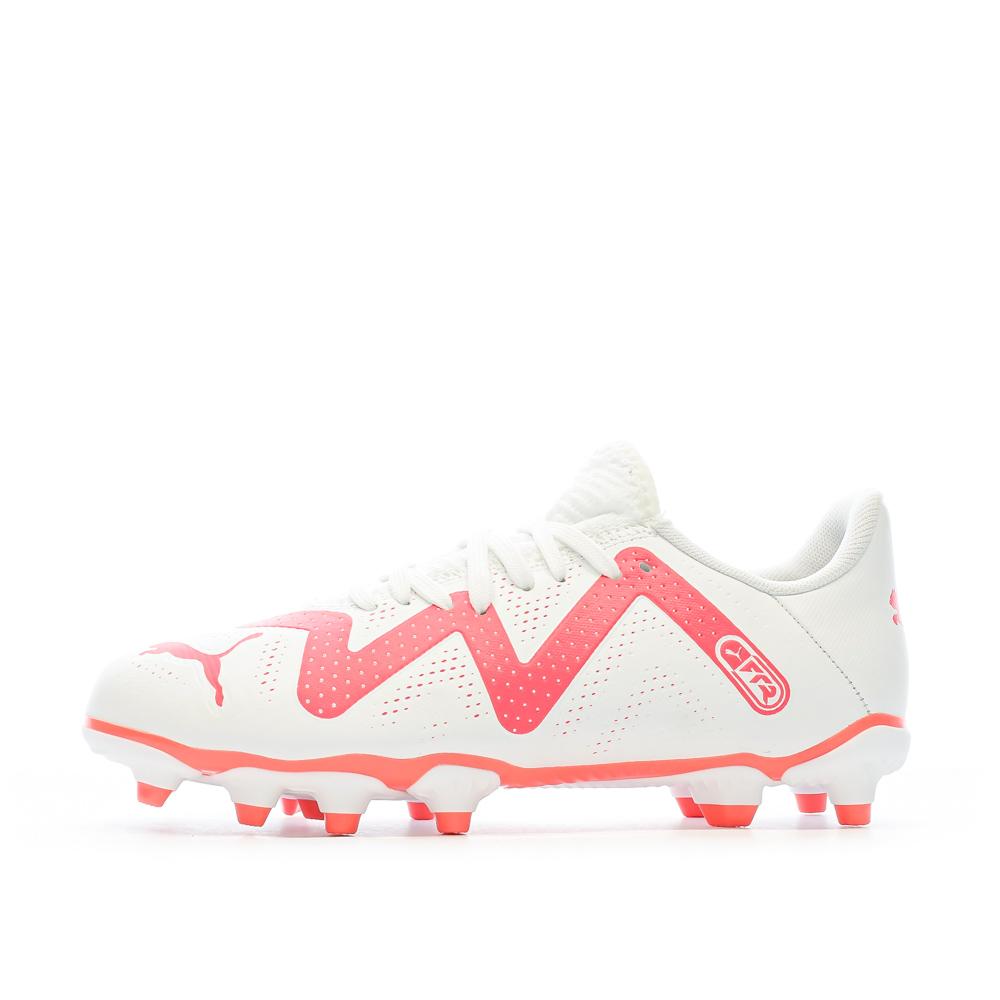 Chaussures de foot Blanc/Rose Enfant Puma Future Play FG pas cher