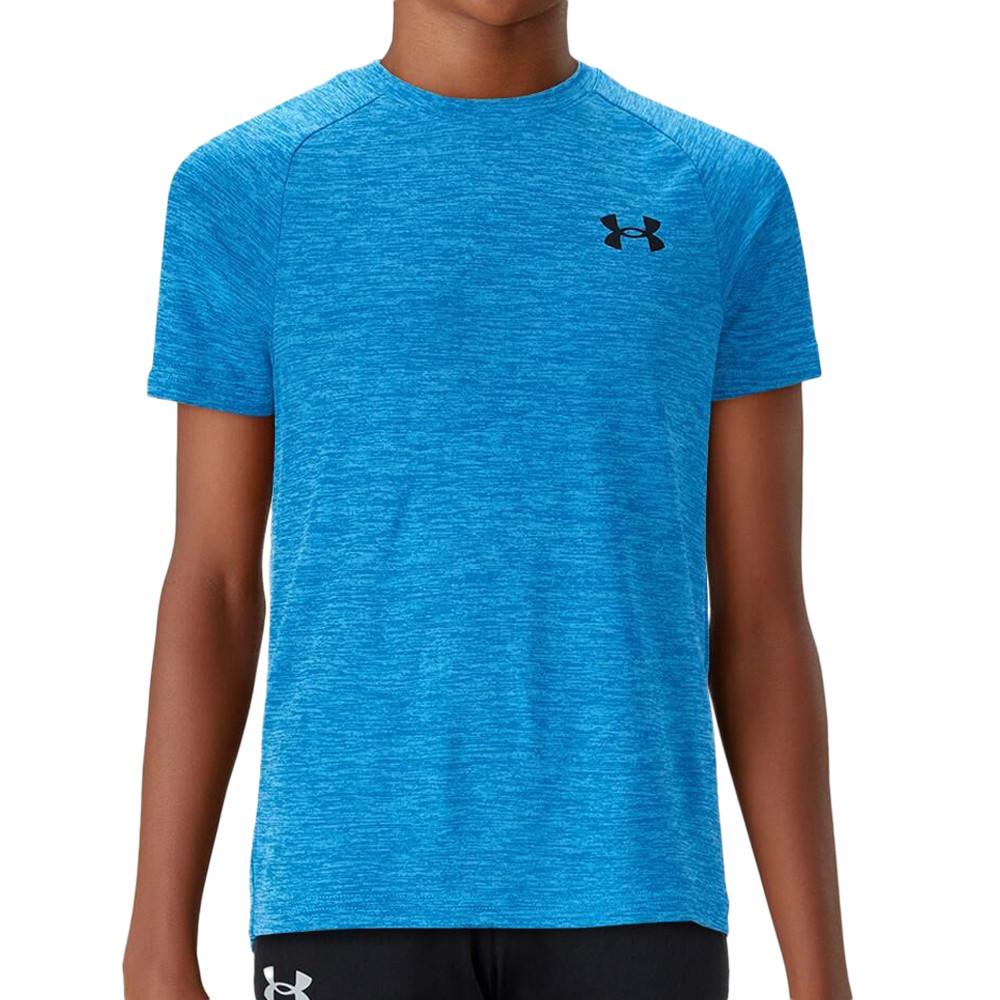 Maillot de sport Bleu Garçon Under Armour Tech 2.0 SS pas cher