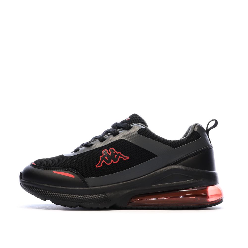 Baskets Noir/Rouge Garçon Kappa Logo Pylos pas cher