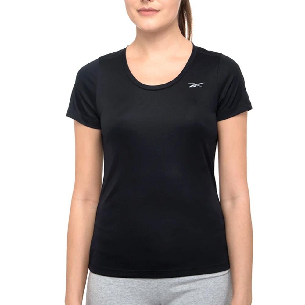 Maillot de Sport Noir Femme Reebok SS pas cher