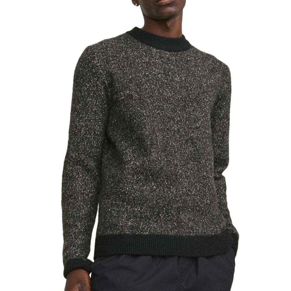 Pull Noir Chiné Homme Jack & Jones Space pas cher
