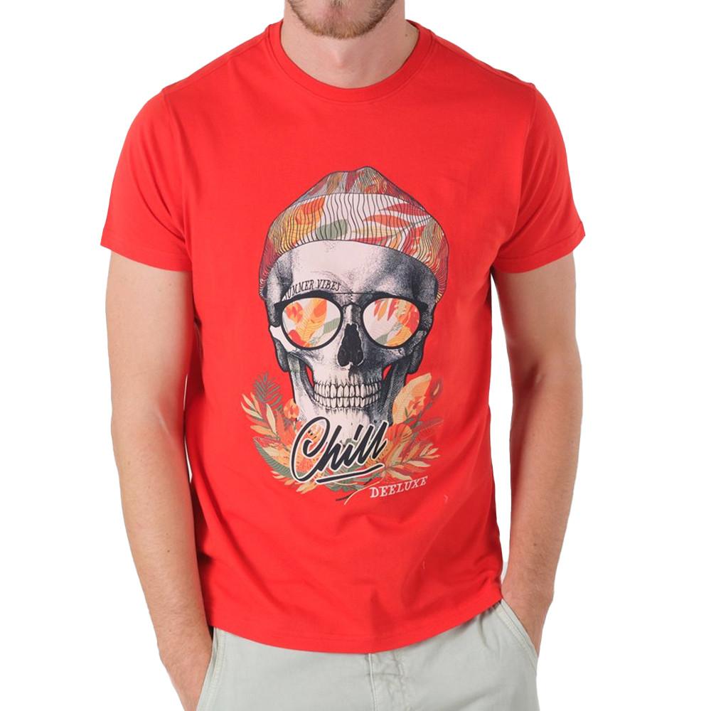 T-shirt Rouge Homme Deeluxe Jek pas cher