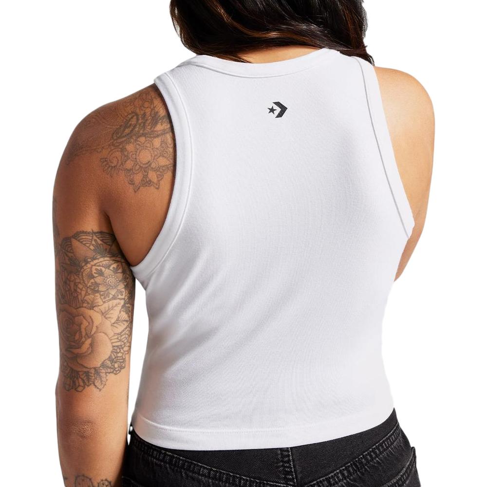 Débardeur Blanc Femme Converse High Neck vue 2