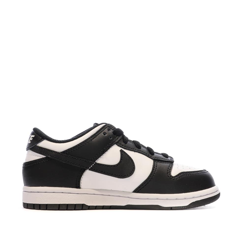 Baskets Blanches/Noires Garçon Nike Dunk Low vue 2