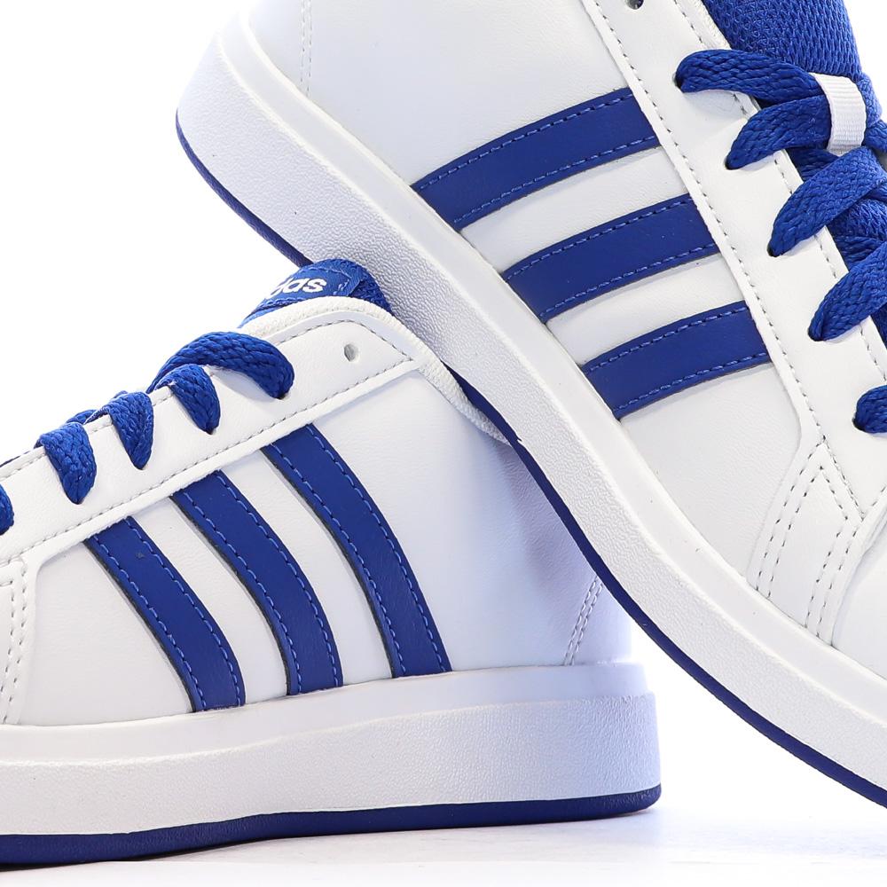 Baskets Blanc/Bleu Garçon Junior Adidas Grand Court 2.0 vue 7