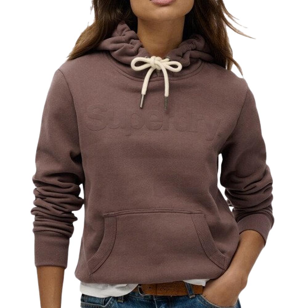 Sweat à Capuche Marron Femme Superdry Tonal Core pas cher