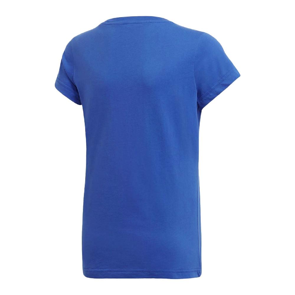 T-Shirt bleu fille Adidas YG E LIN TEE vue 2