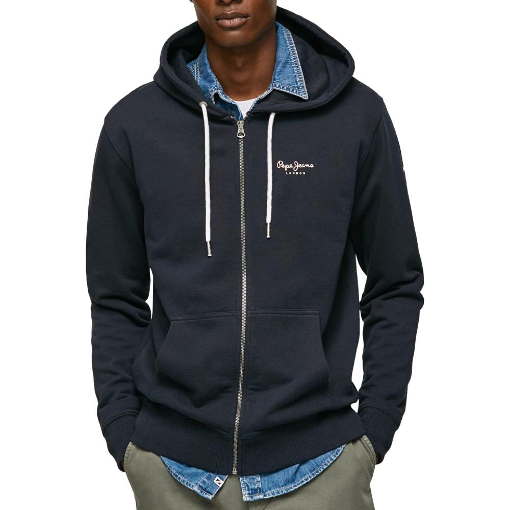 Sweat Zippé Marine Homme Pepe jeans Edward pas cher