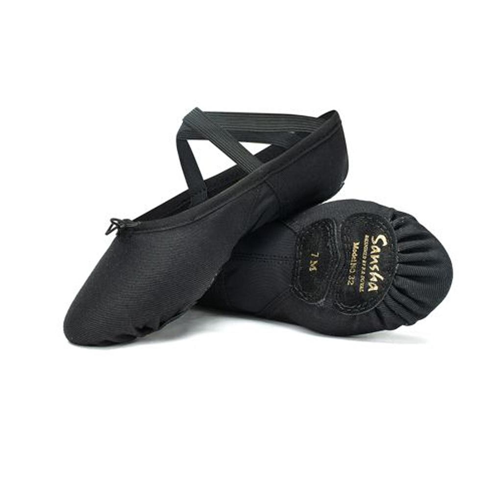 Chaussons de Danse Noir Fille Sansha Elast pas cher