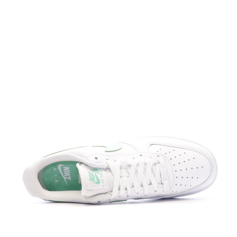 Baskets Blanche/Vert Homme Nike Air Force 1 vue 4