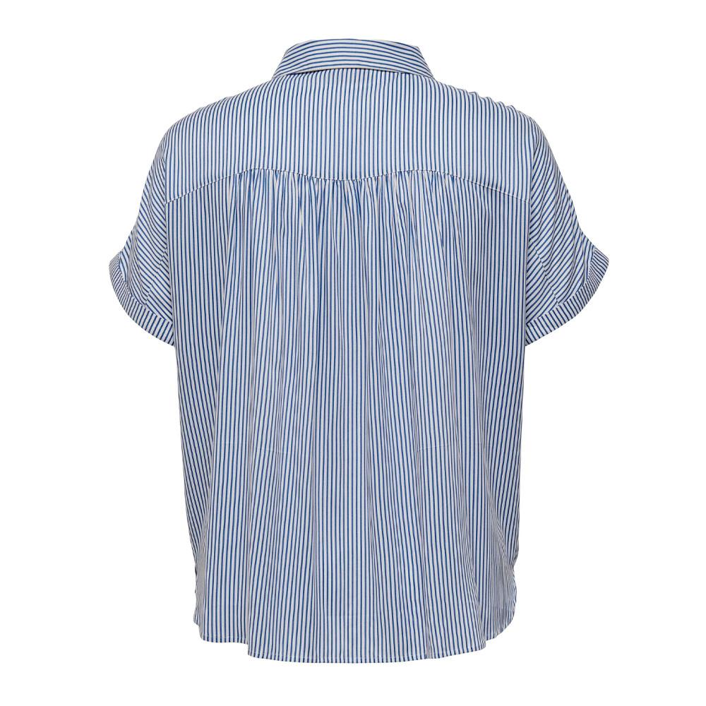 Chemise Manches Courtes à Rayures Bleu Femme Only Carmakoma Carblue Striped vue 2