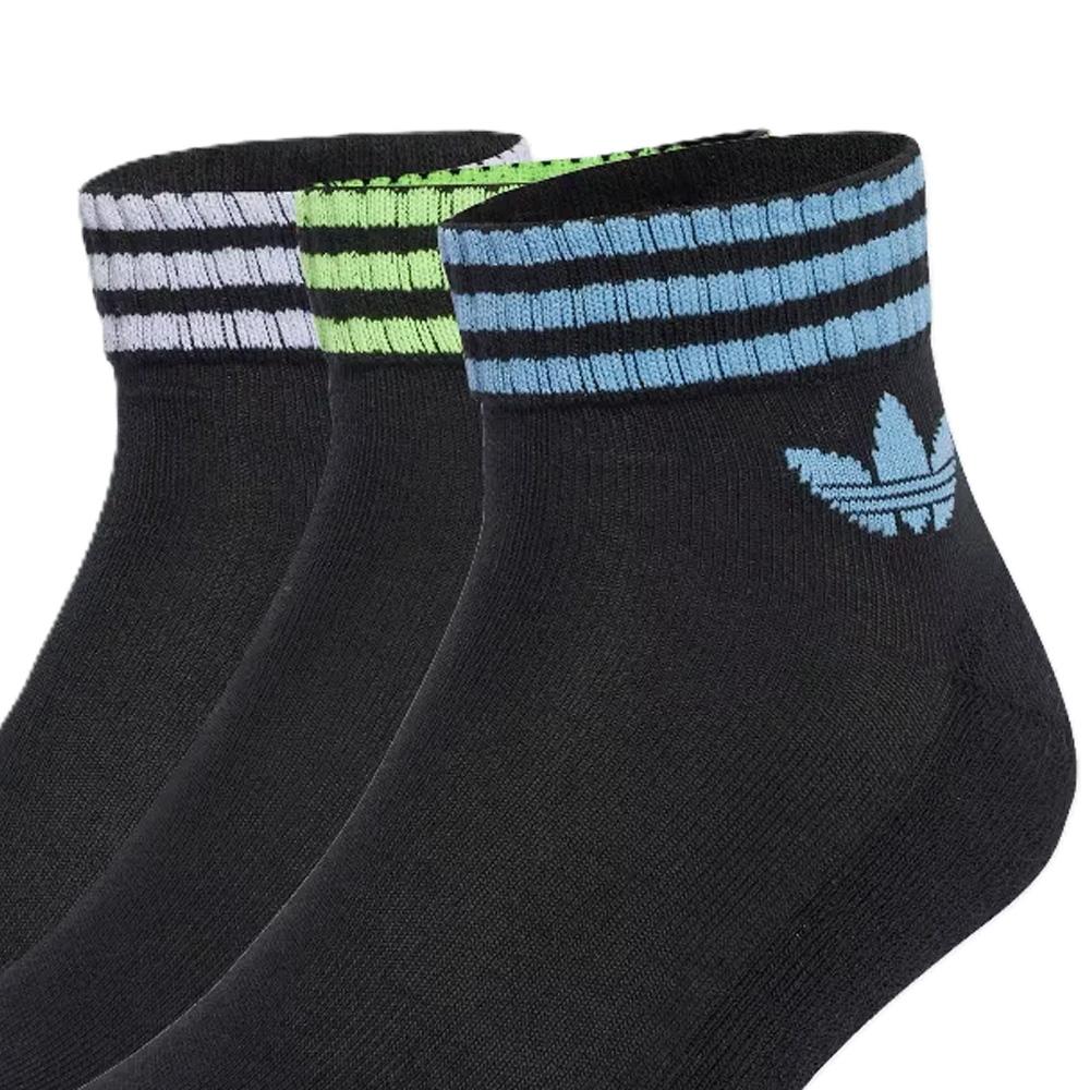 3 pares de calcetines negros para hombre Adidas 3 Stripes Ankle ver 2