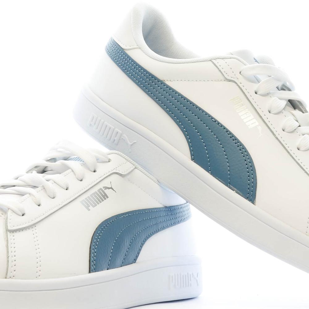 Baskets Blanches/Bleu Homme Puma Smash 3.0 vue 7