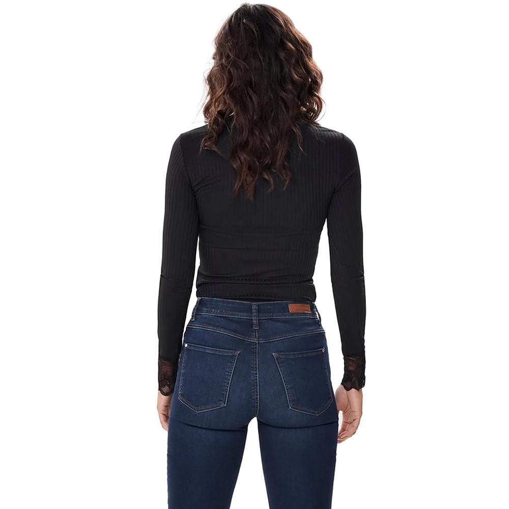 T-shirt Manches Longues Noir Femme Jacqueline de Yong Rine vue 2